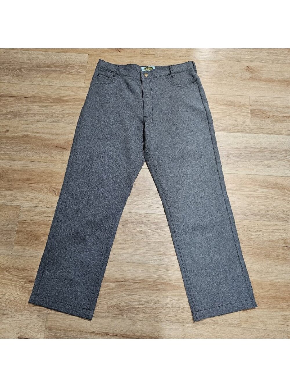 Vintage Haband Men's Gray Denim Disco Style Pants Size 34 M 100% Polyester